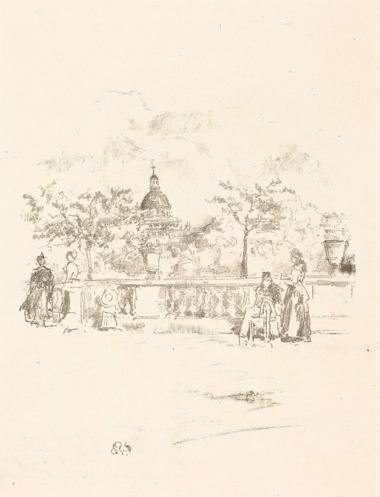 The Pantheon, from the Terrace of the Luxembourg Gardens, detail