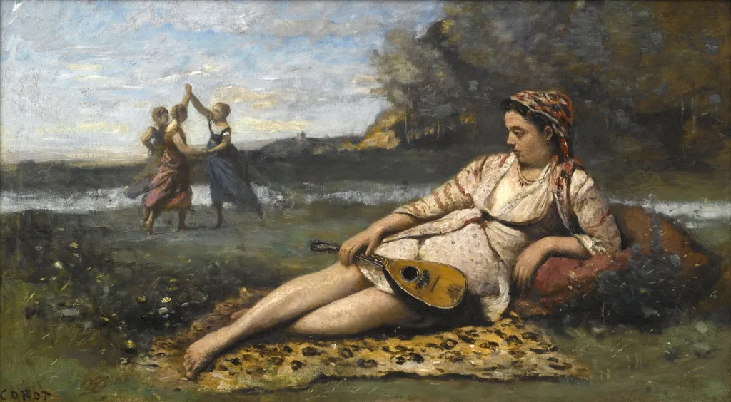 Young Women of Sparta, by Jean Baptiste Camille Corot, oil, 1868