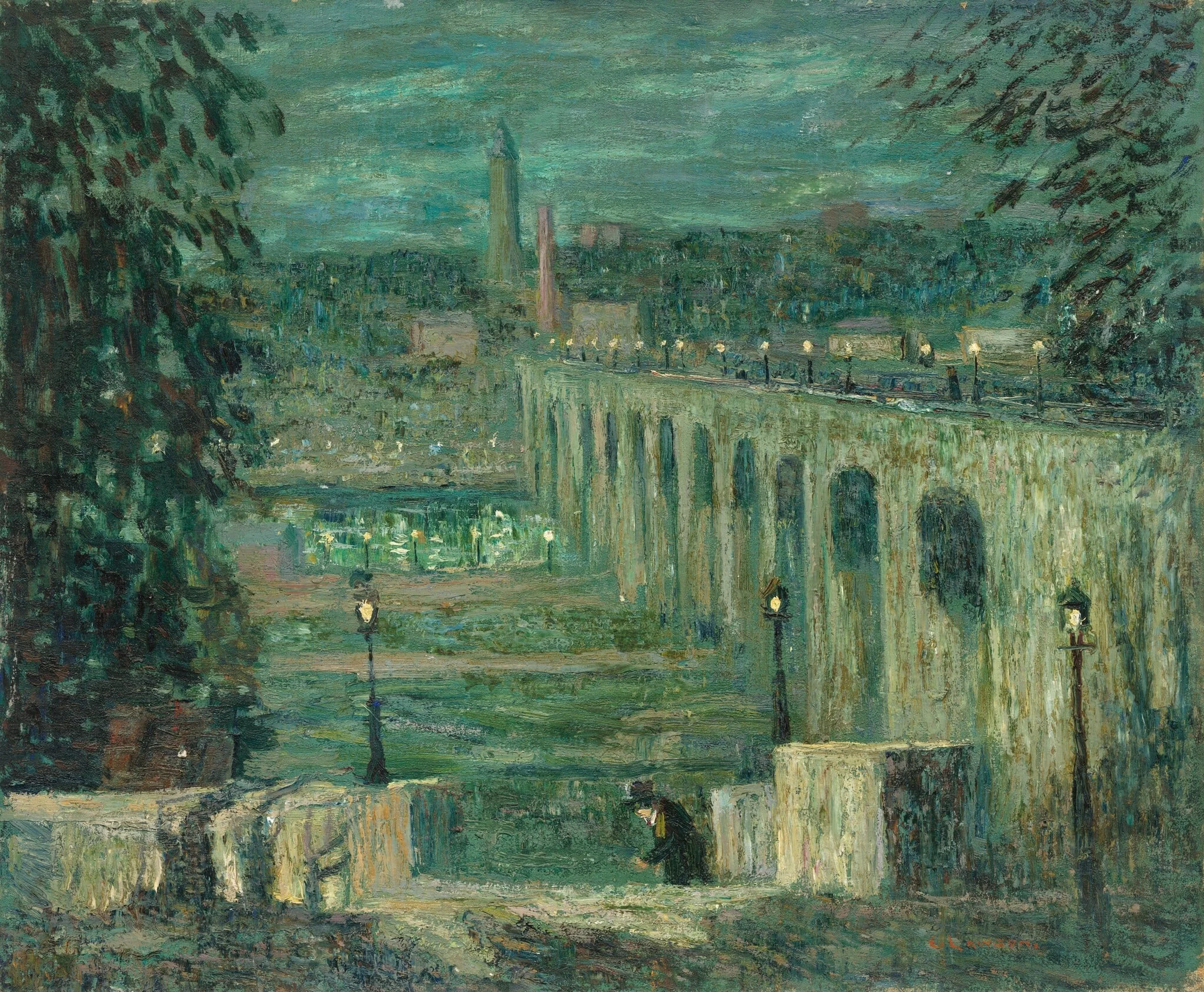High Bridge at Night, New York City, detail