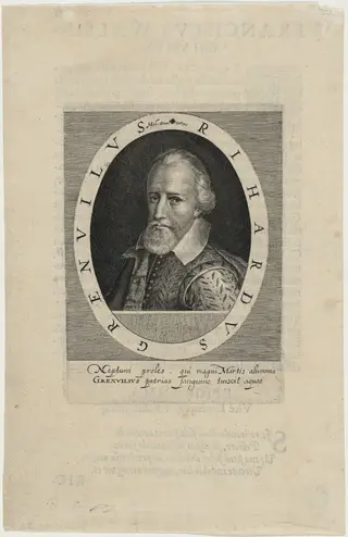 Sir Richard Grenville, Naval Commander, by Magdalena van de Passe, ink, 1620