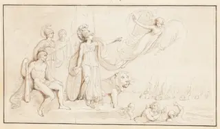 An Allegory of Britain's Naval Might, by Robert Smirke, ink, 1798