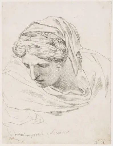 Study of a female head, by David, 1778