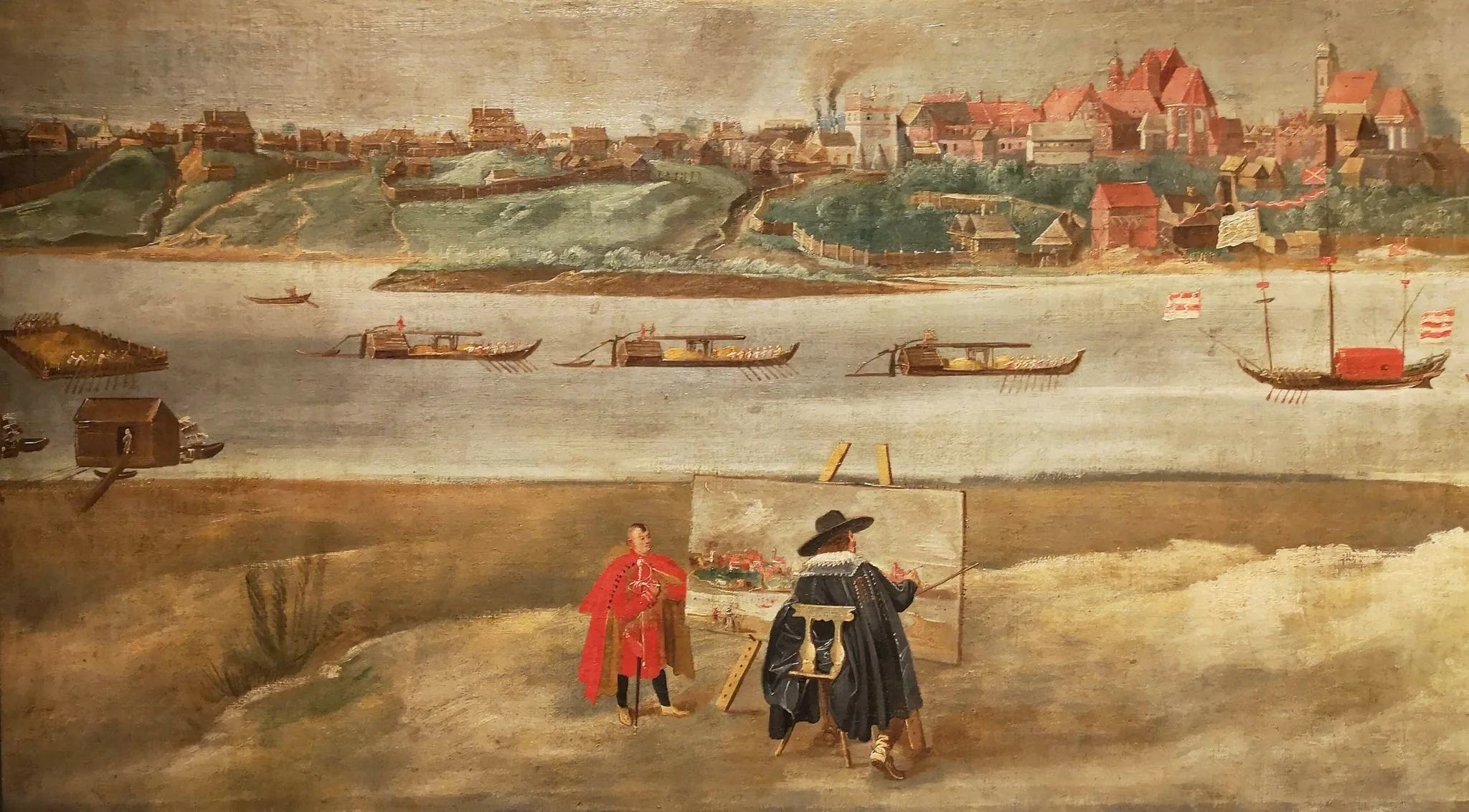 View of Warsaw from Vistula river., detail