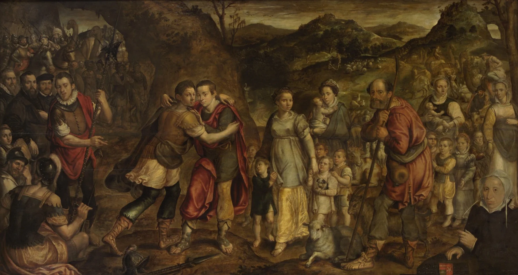 Versöhnung Jakobs mit Esau, detail