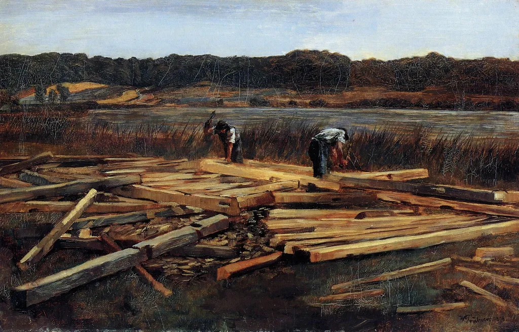 Building Site at Wesslingersee, by Wilhelm Trübner, oil, 1888