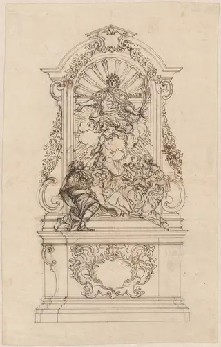 A Reliquary of Saint Sigismondo, by Giovanni Battista Foggini, chalk, 1719
