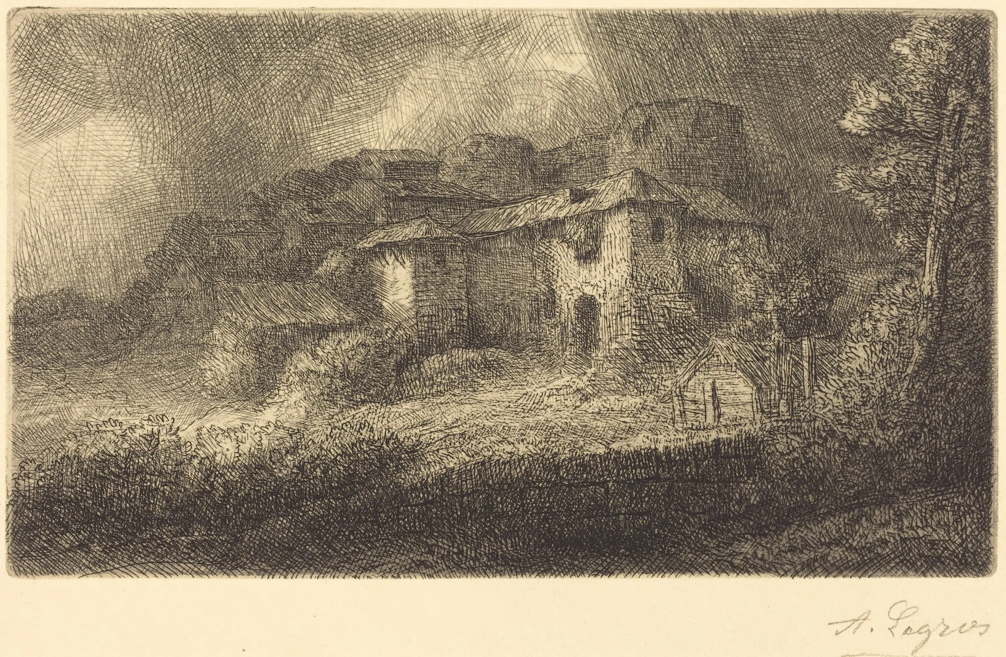 Ruins of a Chateau (Les ruines du chateau), detail