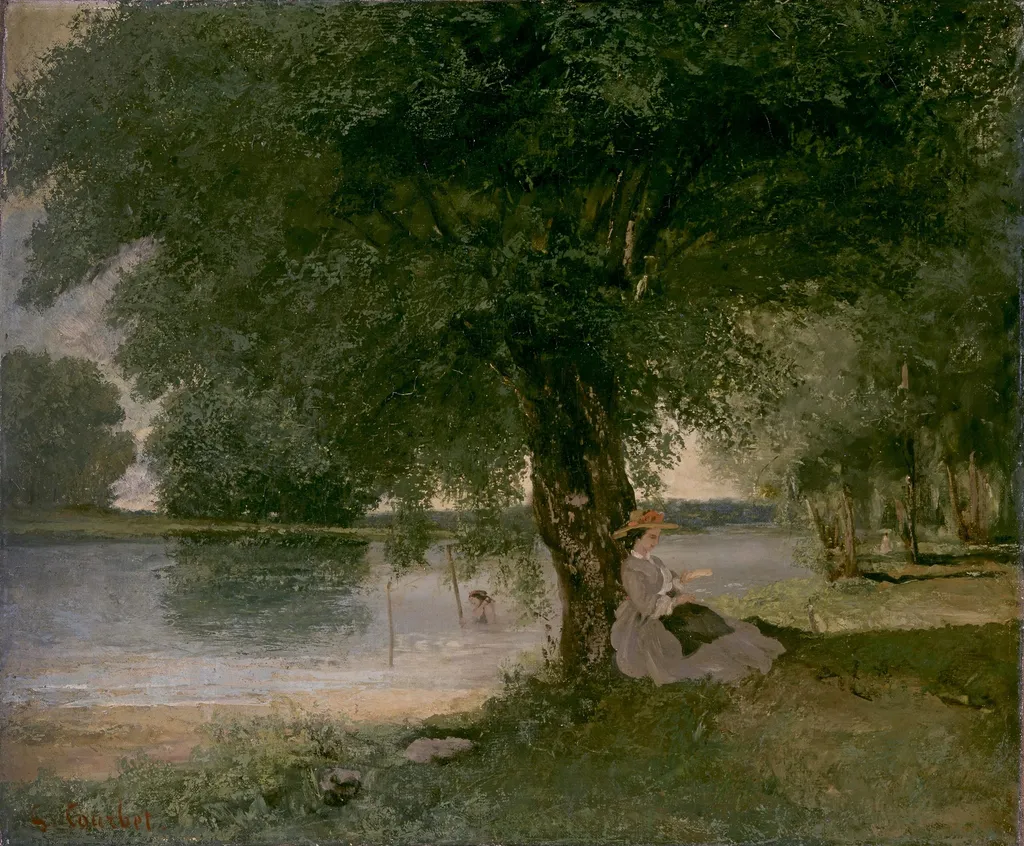 The Charente at Port-Bertaud, by Gustave Courbet, oil, 1862