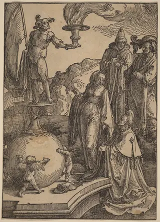 Solomon's Idolatry, by Lucas van Leyden, ink, 1518