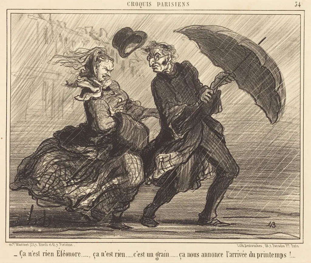 ça n'est rien Éléonore...ca n'est rien..., by Honoré Daumier, ink, 1857