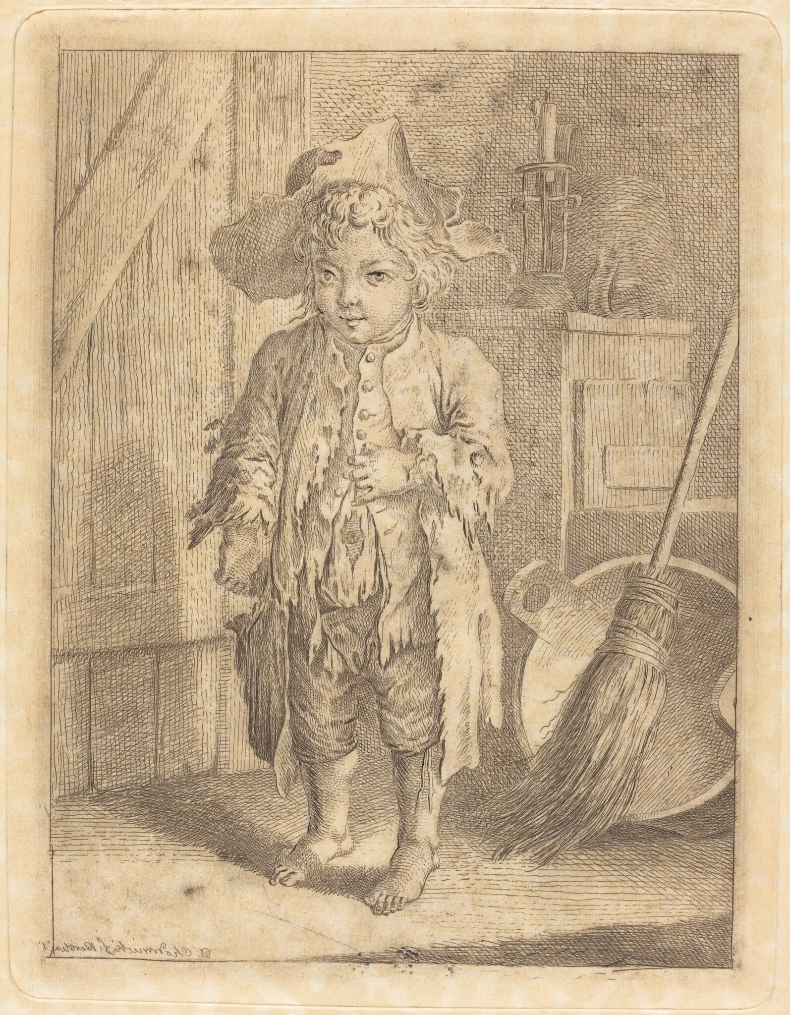 Poor Boy Showing His Navel, detail