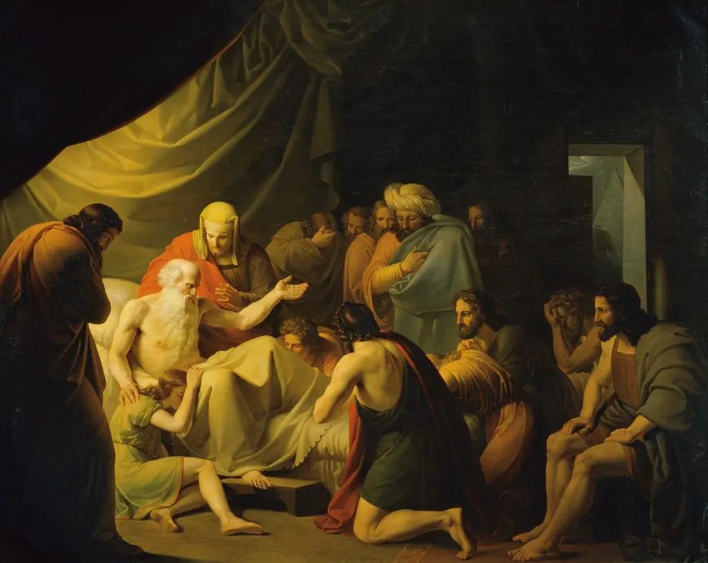 Jacob blesses the sons of Joseph, by Carl Peter Goebel, oil, 1820