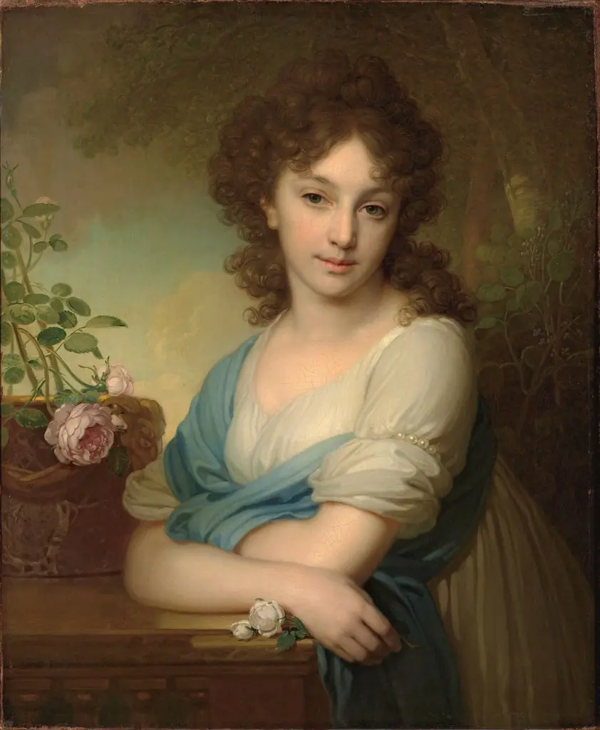 Portrait of Elena Aleksandrovna Naryshkina (1785-1855), by Vladimir Borovikovsky, oil, 1800