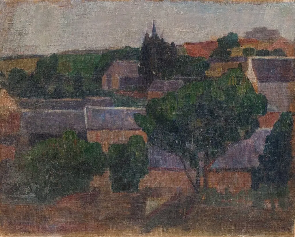 Village in Brittany, by Gad Frederik Clement, oil, 1896