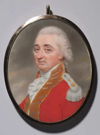 Portrait of Lieutenant General Daniel Burr, by John I Smart, watercolor, 1800