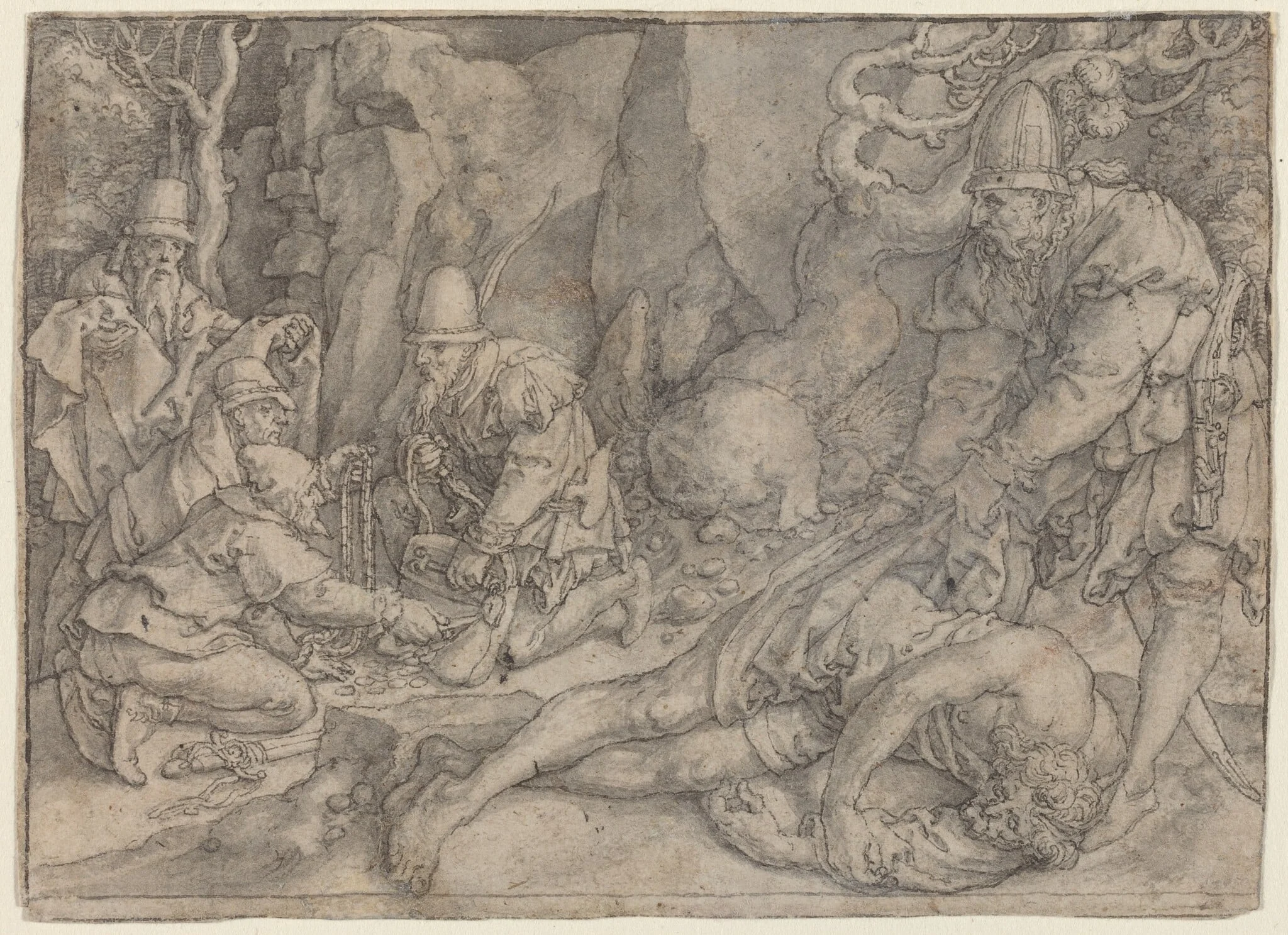 A Man Overpowered By Thieves, detail