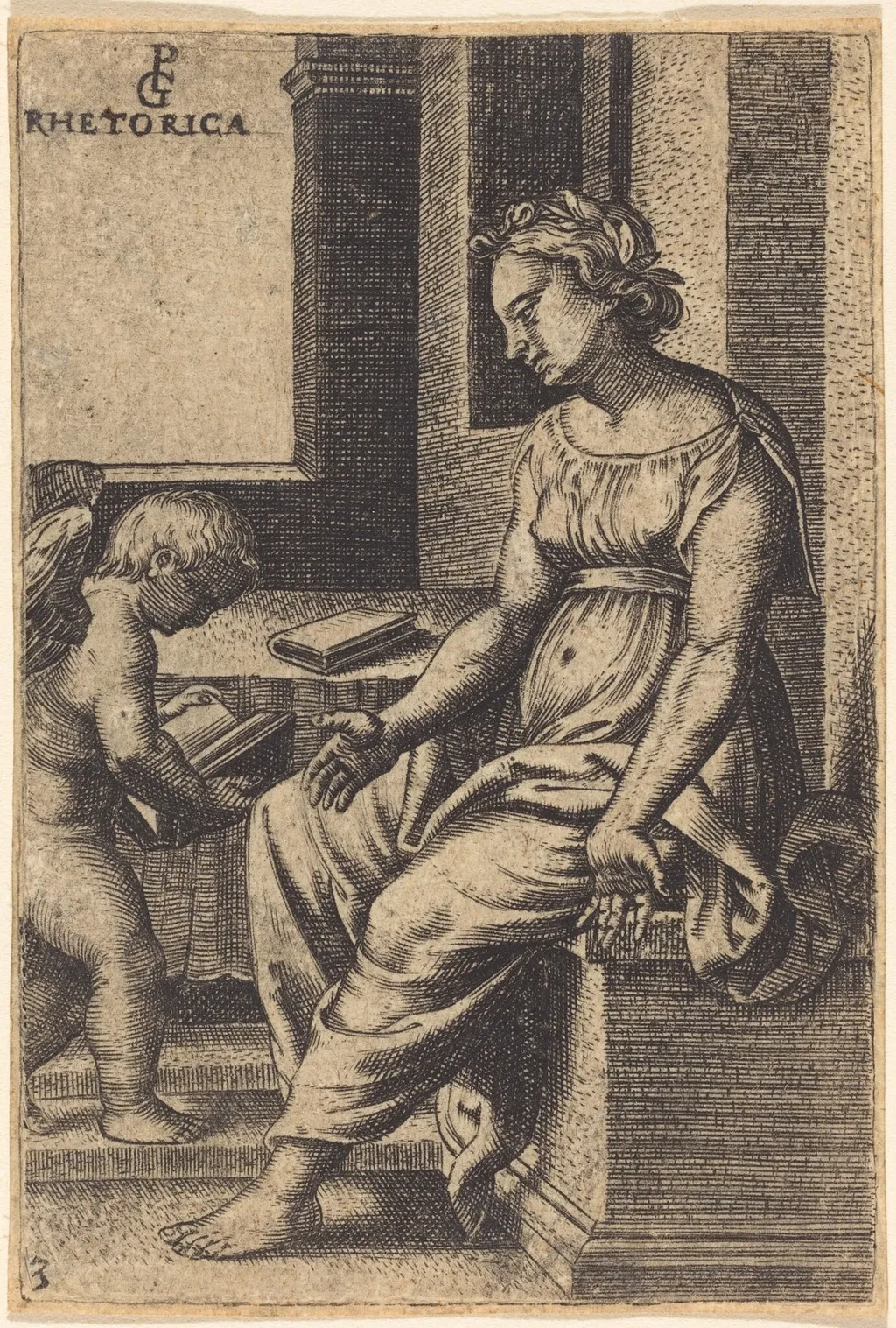 Rhetoric, by Georg Pencz, ink, 1525