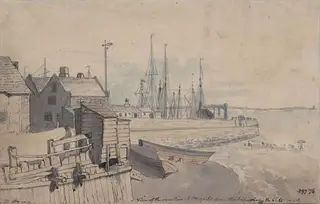 The New Pier, Margate, by Daniel Orme, watercolor, 1799