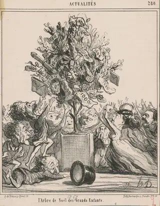 L'Arbre de Noël des Grands Enfants, by Honoré Daumier, ink, 1867