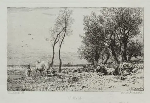 Winter, by Charles Jacque, 1867