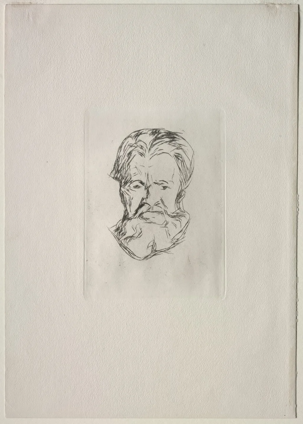 Head of a Man, by Edvard Munch, 1918