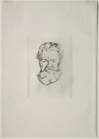 Head of a Man, by Edvard Munch, 1918