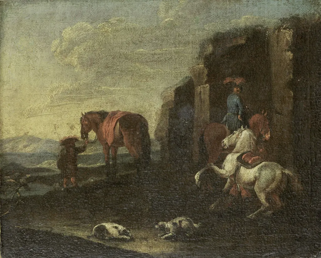 Italian Landscape, by Pieter van Bloemen, oil, 1710