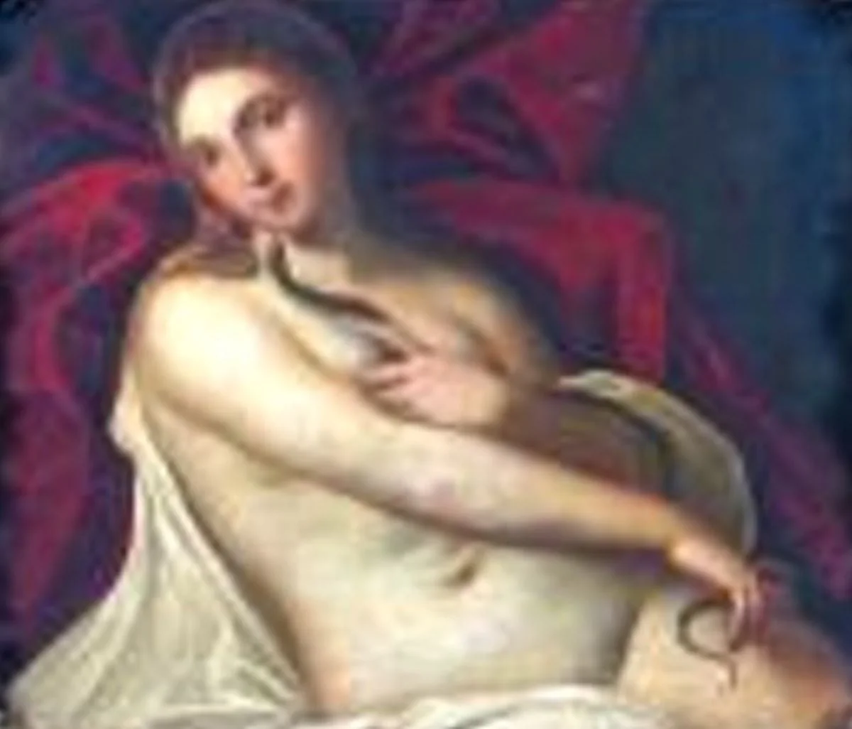 Cleopatra și șarpele, detail