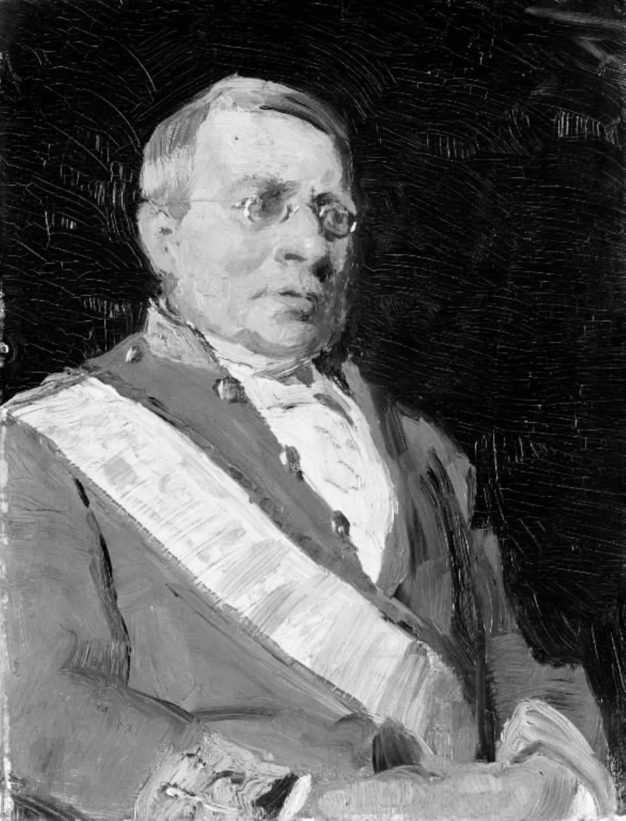 Portræt af rigsgreve Wilhelm Sponneck, detail