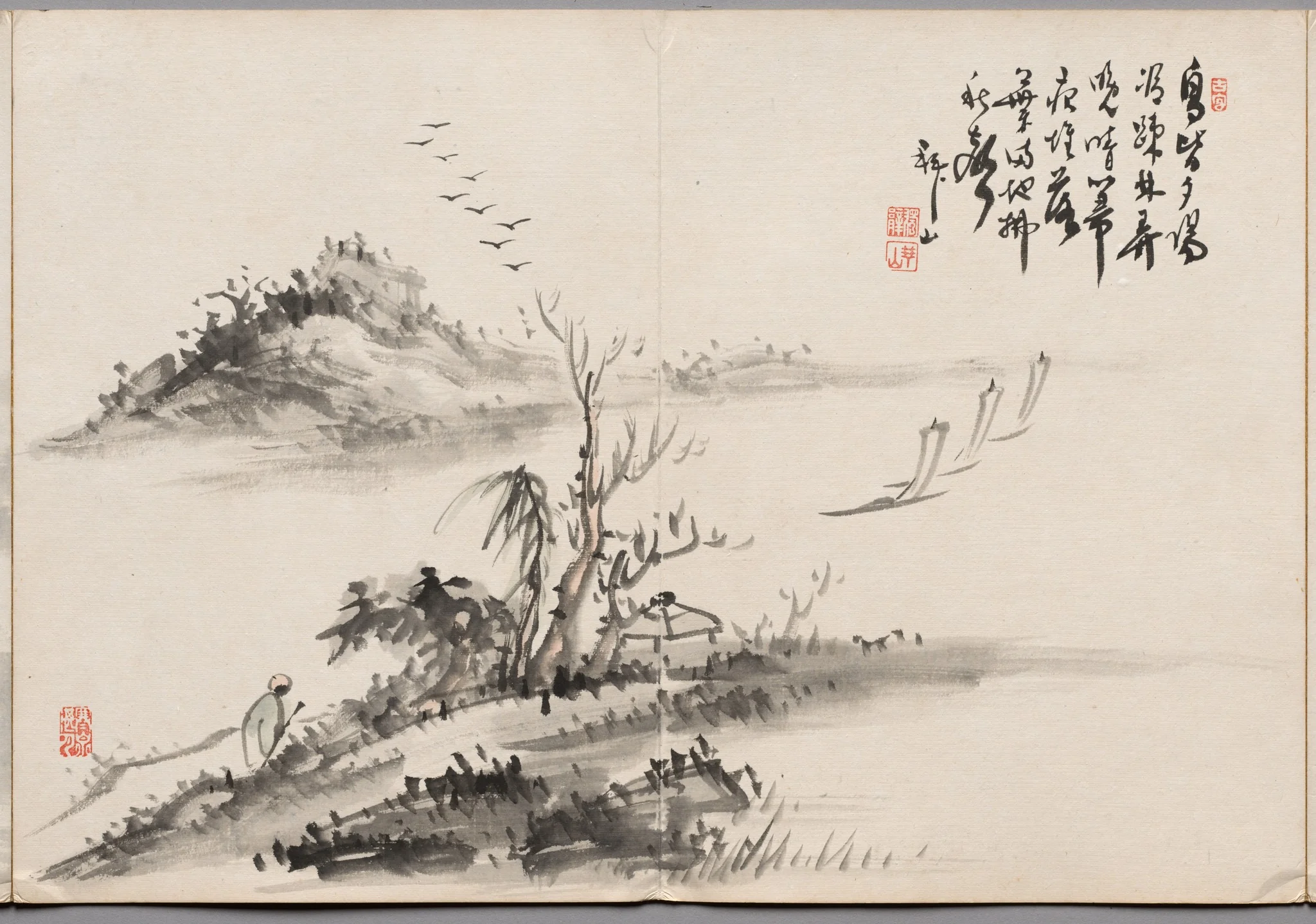 Painting Twelve from Album of Paintings by Haizan, detail