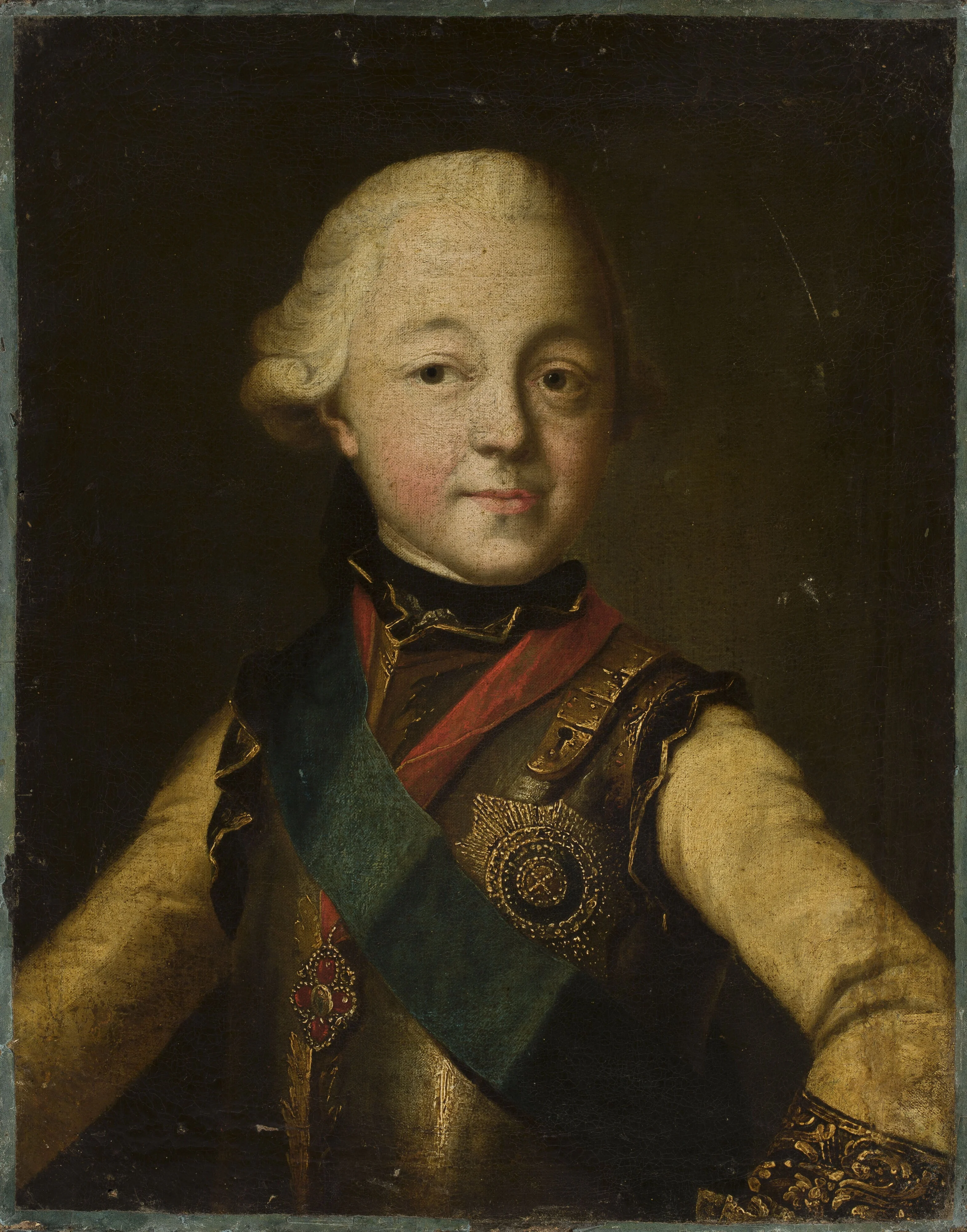 Portrait of a boy from the Romanov family (?), in armour, with the Order of Saint Anne and the star of the Order of St. Andrew the Apostle the First-Called, detail