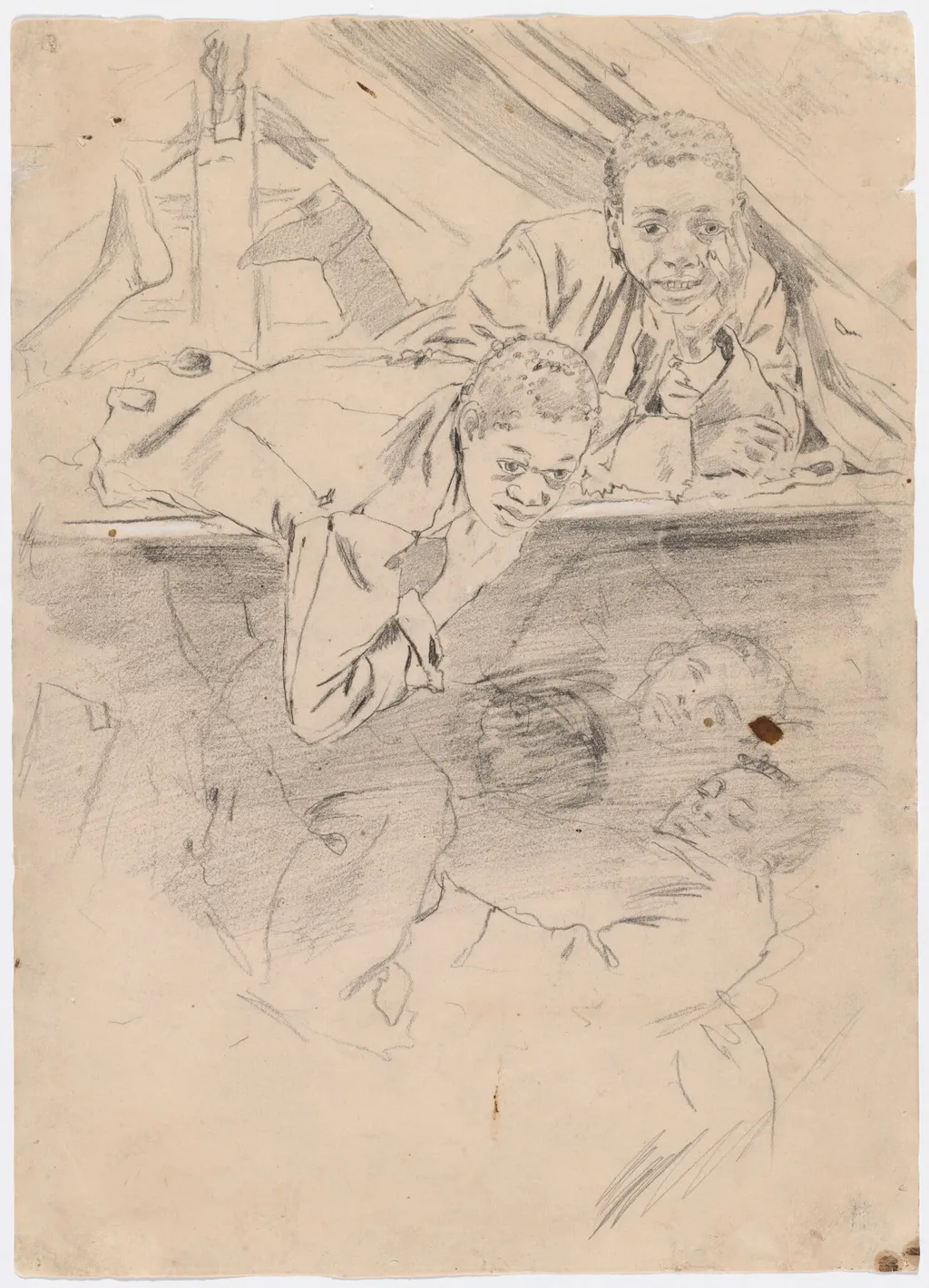 Study for "Army Boots" [verso], by Winslow Homer, graphite, 1865