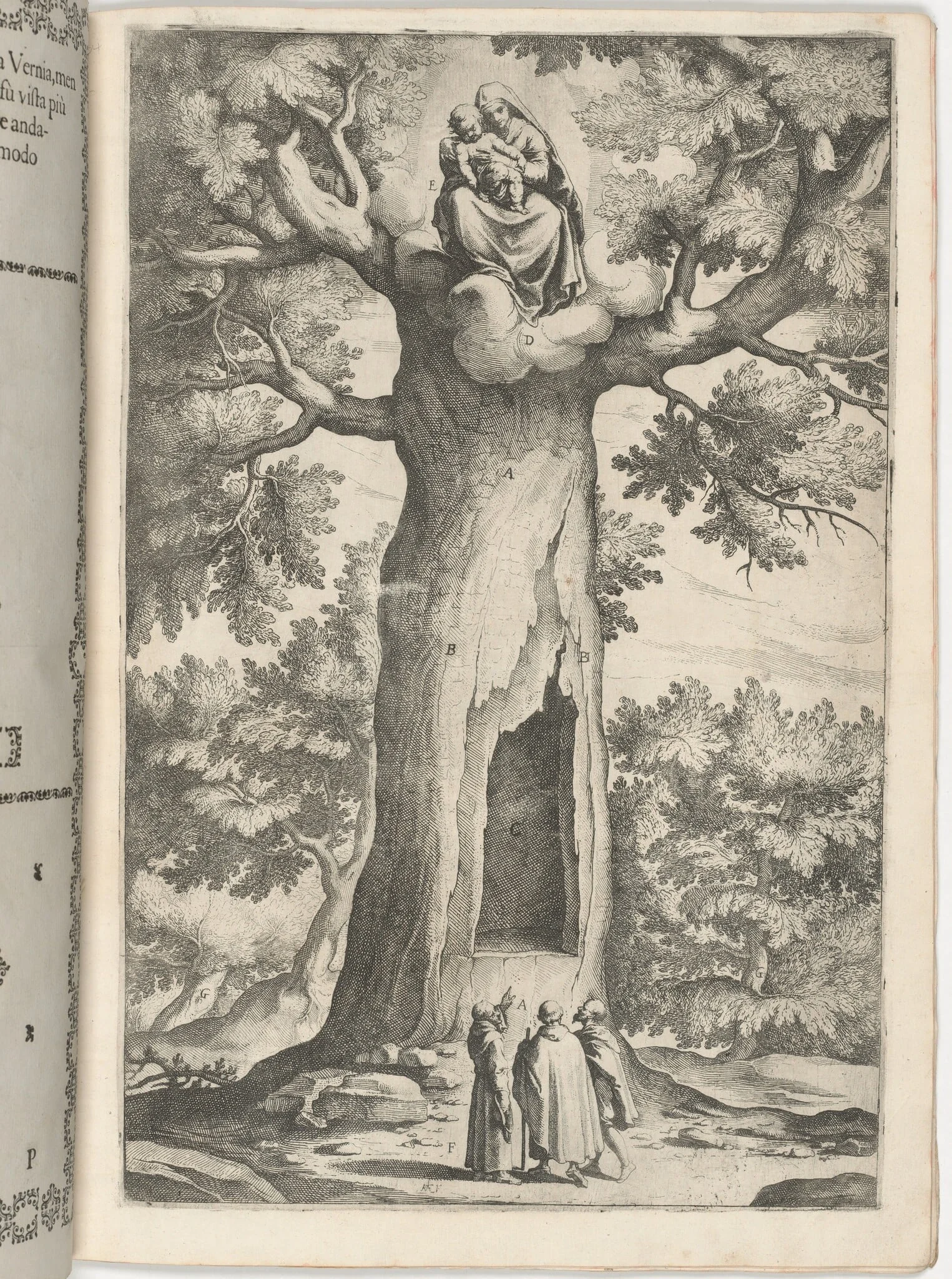 Apparition of the Virgin in the Beech Tree (Faggio dell'apparizione della Vergine) [plate P], detail