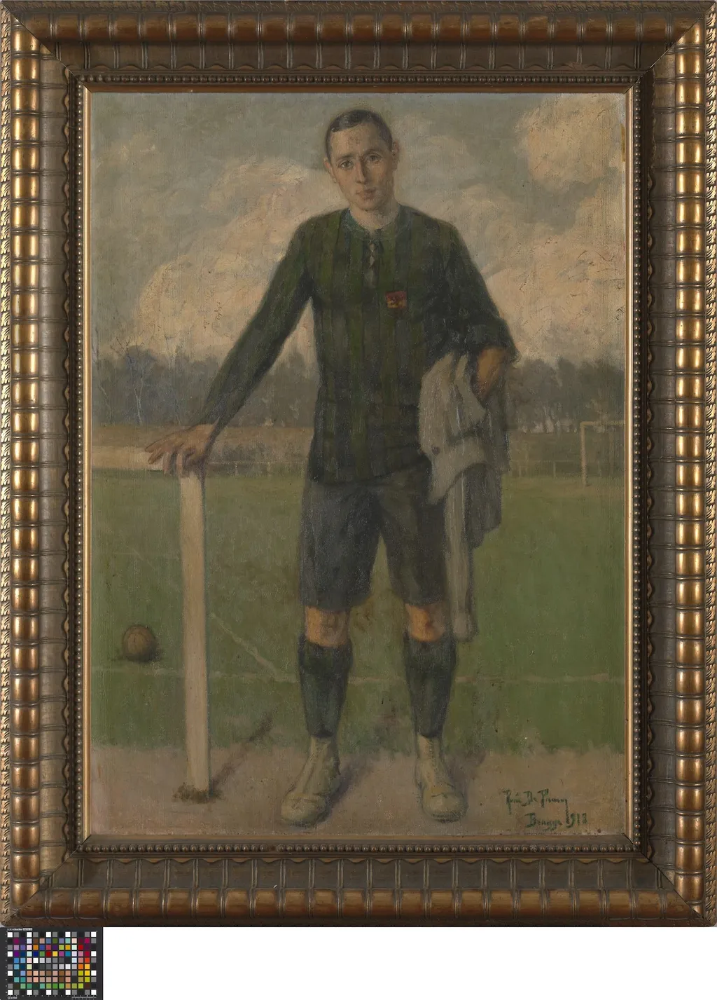 Portret van Cerclespeler Louis Saeys, by René De Pauw, oil, 1918