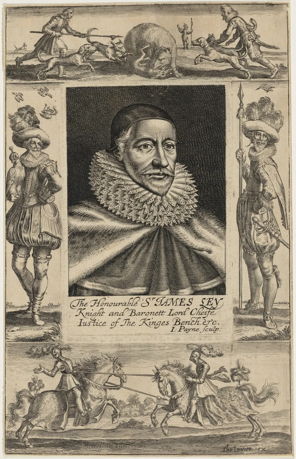 James Ley, First Earl of Marlborough, by Willem de Passe, ink, 1627