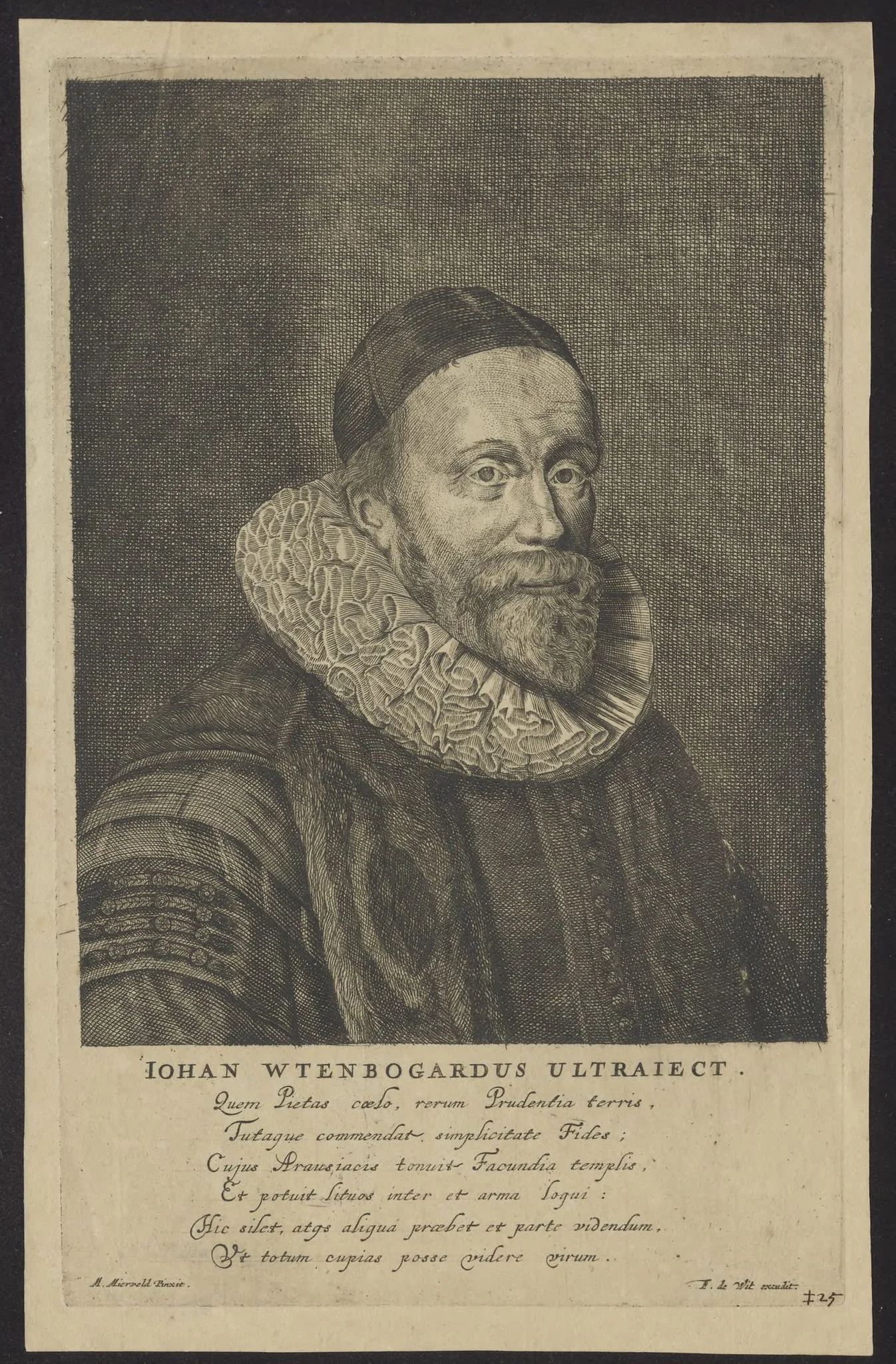 Portrait of Johannes Wttenbogaert, Remonstrant minister, detail