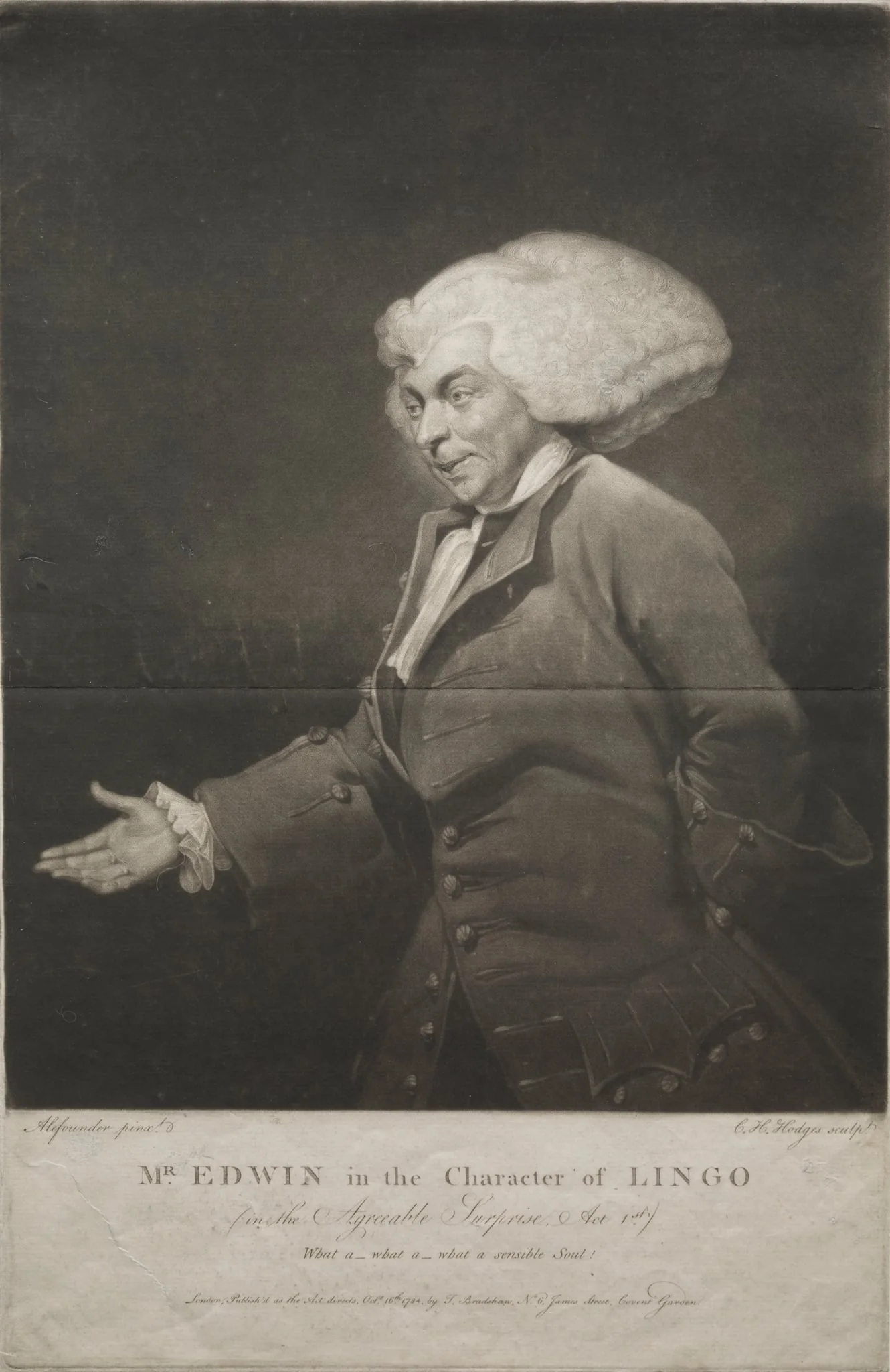 Mr. Edwin in the Character of Lingo, detail