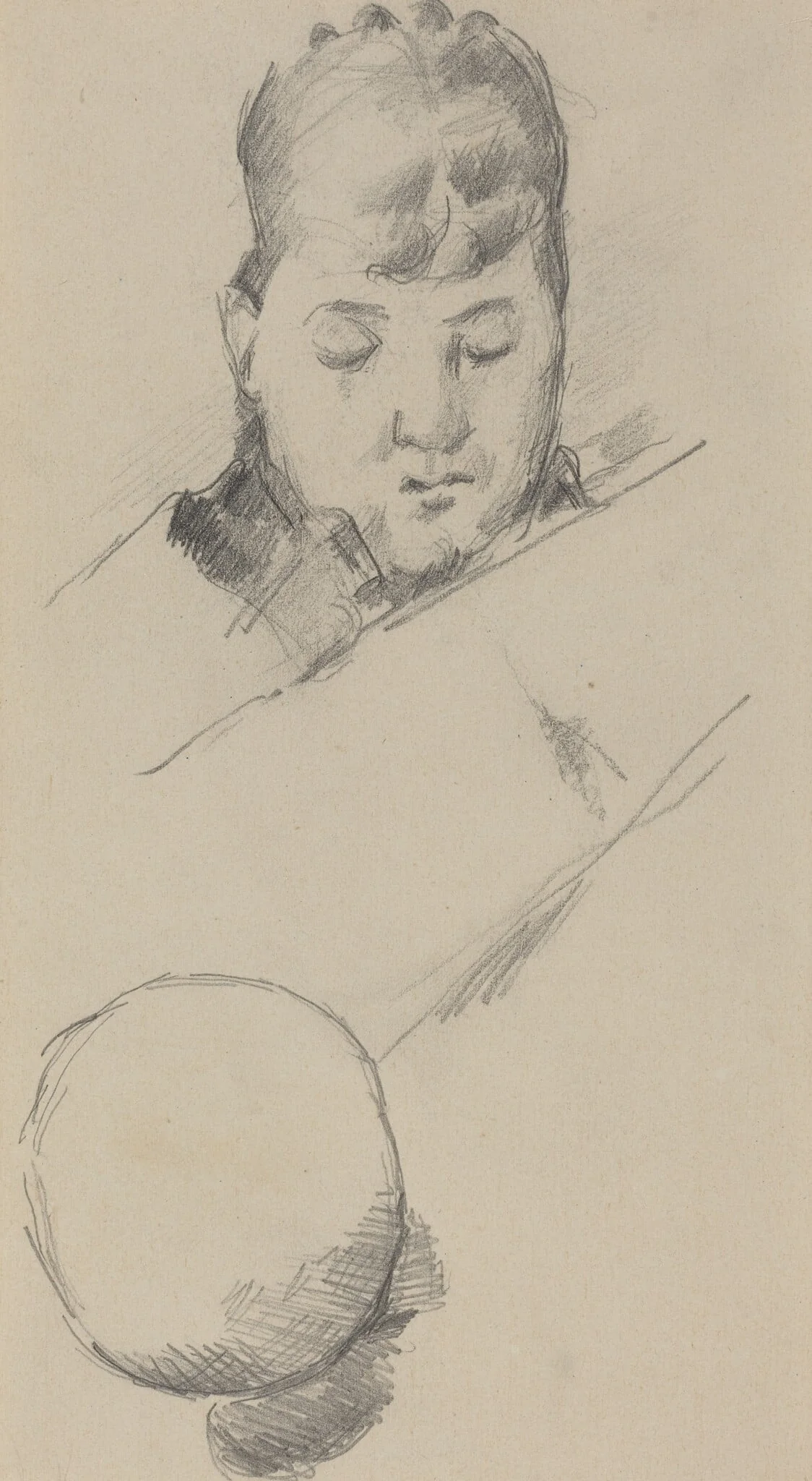 Bust of Madame Cezanne [verso], detail