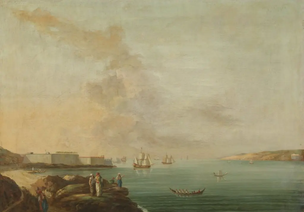 View of the Dardanelles, by Jan van der Steen, oil, 1775