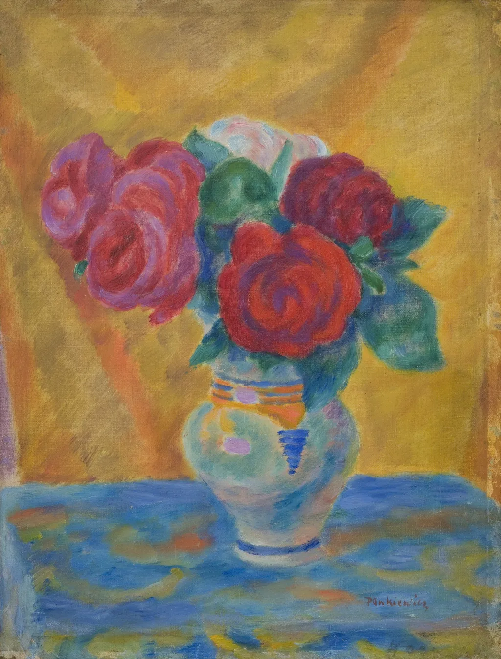 Roses, by Józef Pankiewicz, oil, 1917