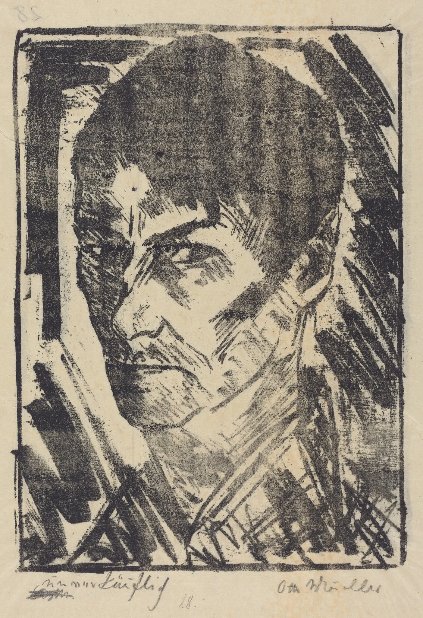 Self-Portrait Facing Left (Selbstbildnis nachlinks), detail