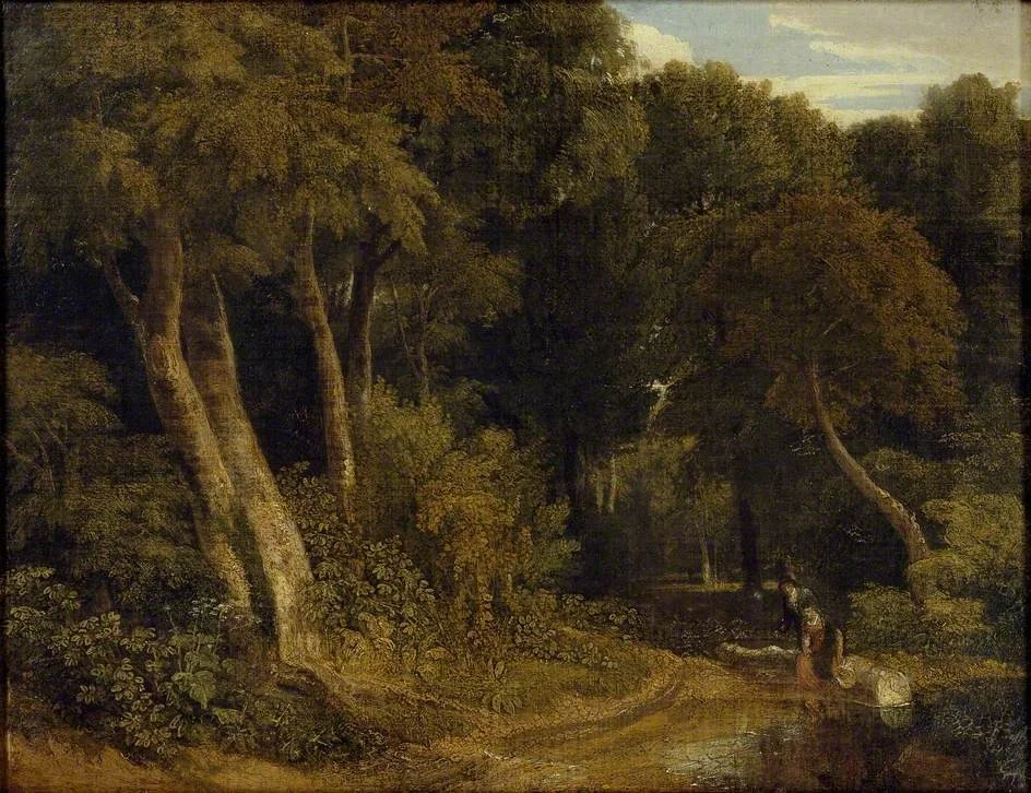 Wooded Landscape with Sheep, detail