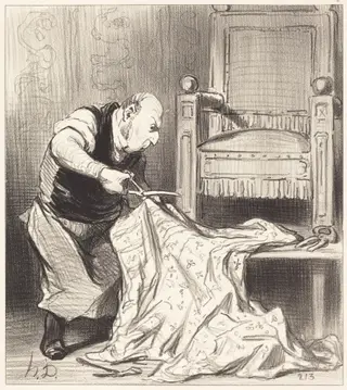 Le Nouveau tapissier de la couronne..., by Honoré Daumier, ink, 1850