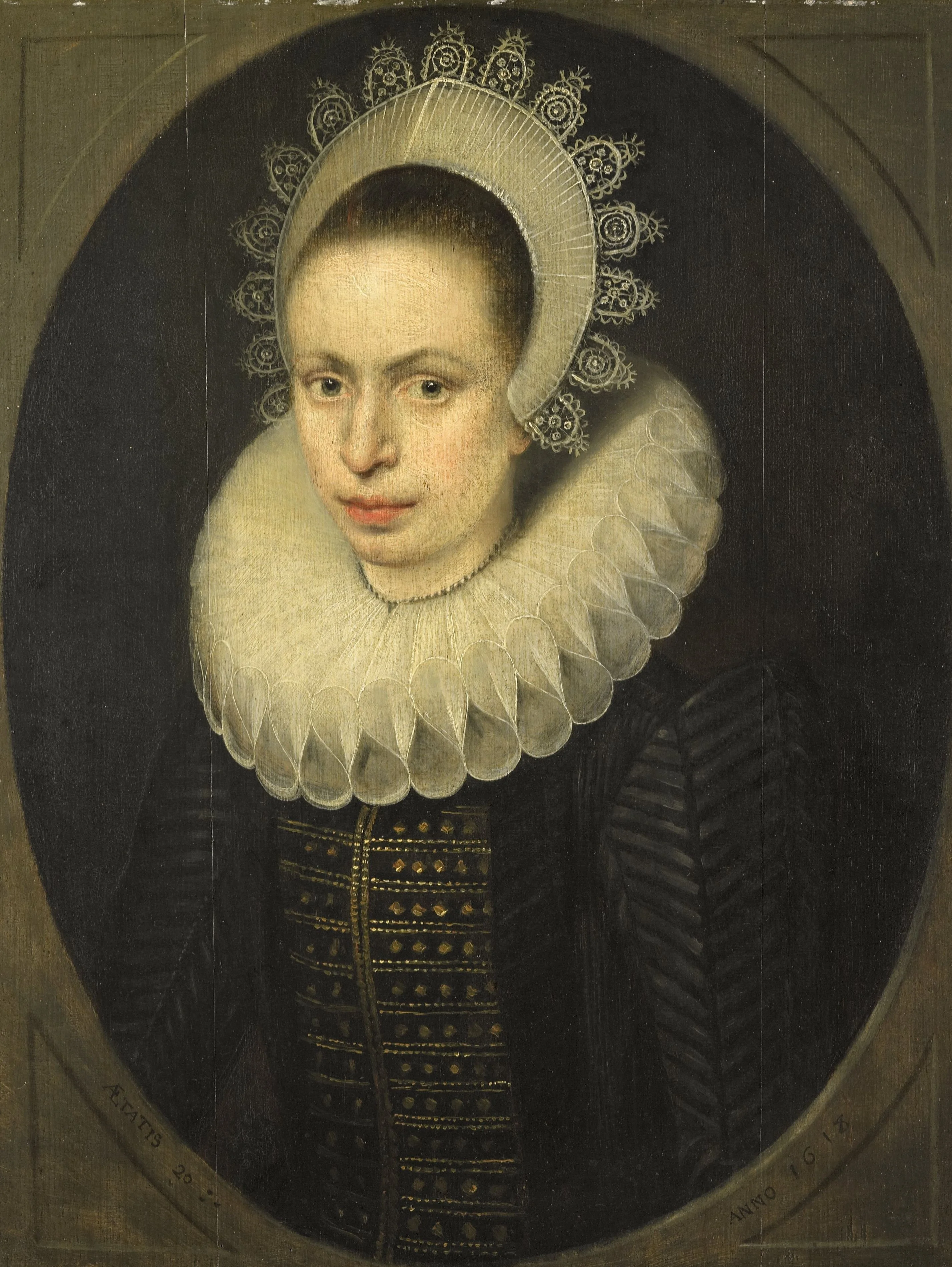 Portrait of Antoinette Walleran (1598-?), detail