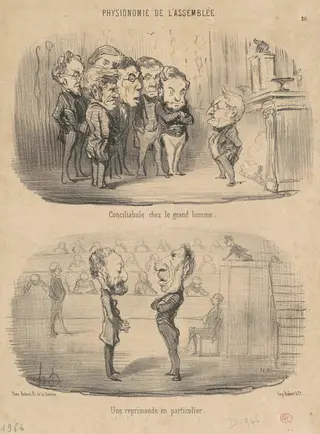 Conciliabule chez le grand homme, by Honoré Daumier, ink, 1850