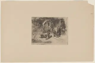 Les Gardiens du Logis, by Félix-Hilaire Buhot, ink, 1872