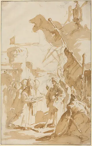 Capitulation of a Town, by Giovanni Battista Tiepolo, chalk, 1733