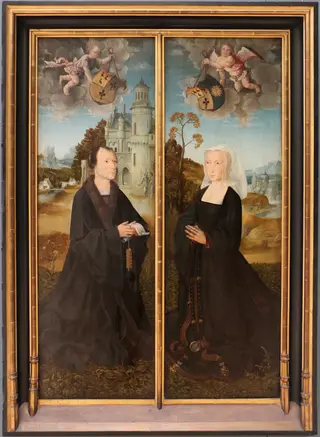 Portraits of François Colibrant and Lysbeth Biers, by Goswin van der Weyden, oil, 1520