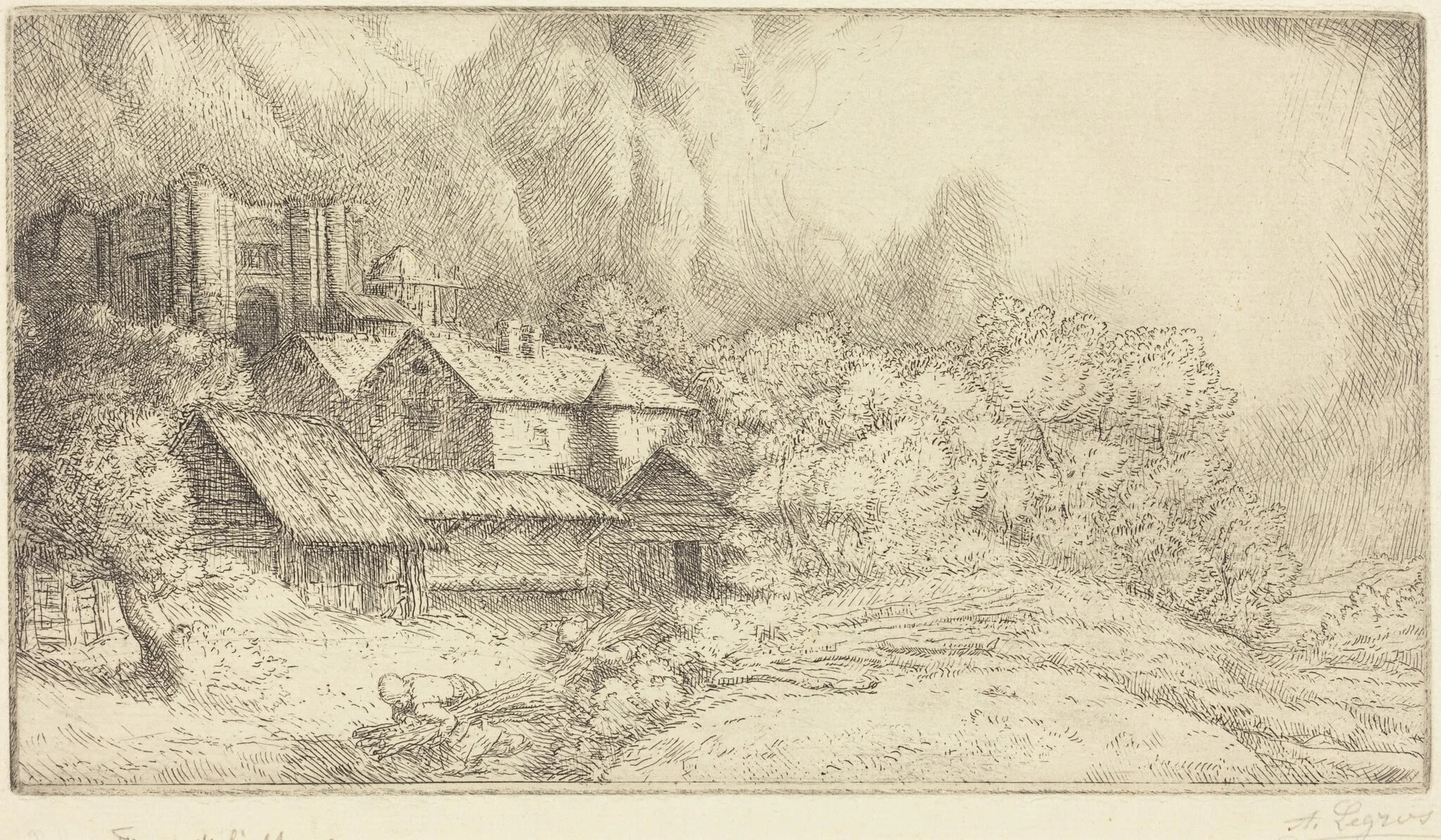 Farm at the Monastery (La ferme de l'abbaye), detail