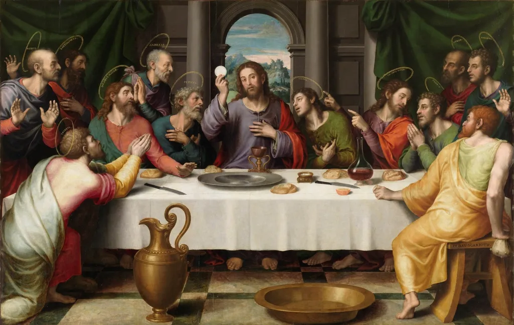 The Last Supper, by Juan de Juanes, oil, 1555